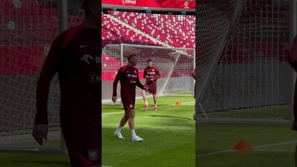 Robert Lewandowski na treningu reprezentacji