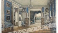 Philippe Benoist Litografia Vues de Varsovie. Linterieur du Palais nomme Lazienki
