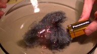 Starting a Fire With Steel Wool and 9V Battery - BURN STEEL WOOL