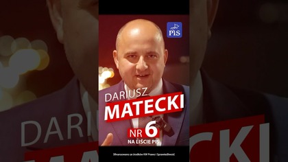 DARIUSZ MATECKI: KANDYDUJĘ DO SEJMU RP  NR 6 na LIŚCIE PIS #szczecin #wybory