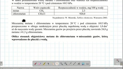 W tabeli przedstawiono wzory metanu i chlorometanu oraz wartości ich rozpuszczalności ZADANIE 33 CKE 2015(PRZYKŁADOWA)