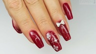 Snowflakes and bow / Winter nails art #2 / Bluesky /nowa jakość filmu  1080p