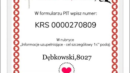 Przekaż 1% Podatku Dla Boguszka :)