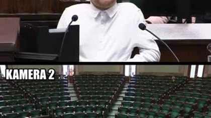 Łukasz Krasoń przemawiał w Sejmie do niemal pustej sali.  To się samo komentuje mp4 686x432