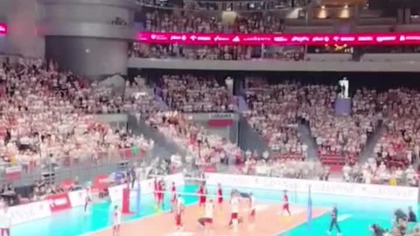 Mecz Polska - Japonia! Ergo Arena Gdańsk! Siatkówka!Pierwszy set dla Polski! Widok z trybun! 20. 07!
