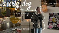 weekly vlog | haul z lumpeksu  haul z action  cozy night routine