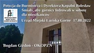 Petycja do Burmistrza Łazisk i dyr. Kopalni Bolesław Śmiały, aby fedrować w sobotę dla Łazisk.