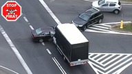 Wypadek z udziałem trzech pojazdów nagrany przez drona.  STOP PIRAT