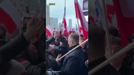 Prezydent Karol Nawrocki podczas marszu Niepodległości 2025