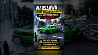 Lambo, moc i jeden błąd.  Poślizg skończył się na barierce  #polskiekierowcy #warszawa