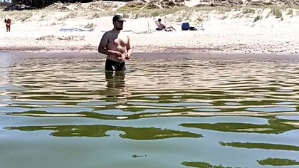 Bałtyk - piękne spokojne Morze! Zero fal i wiatru! Plaża w Łazach pod Koszalinem! 30 stopni!