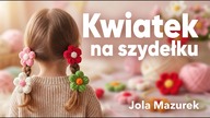 Kwiatek na gumkę z aksamitka