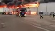 Pożar Cersanit Starachowice z bliska