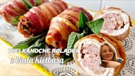 Wielkanocne roladki z indyka z białą kiełbasą