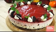 Tort serowy z malinami i oreo