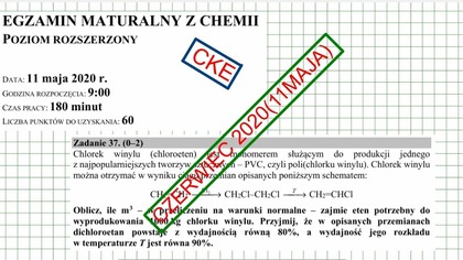 ZADANIE 37 CKE 2020 CZERWIEC(MAJ) WYDAJNOŚĆ REAKCJI