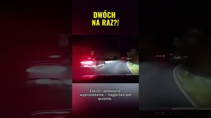 Dwóch wyprzedza na zakręcie i kończą w rowie  #polskiedrogi #kierowcy #drivinginpoland #dashcam
