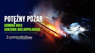 Potężny pożar kurnika koło Gorzowa.  Cały budynek w ogniu