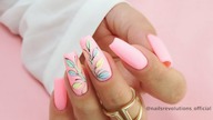 Pastel leaves nails art tutorial / Elisium Nails