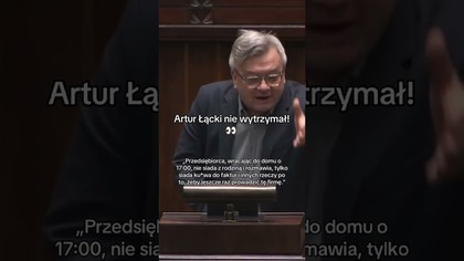 TEGO NIKT SIĘ NIE SPODZIEWAŁ! ARTUR ŁĄCKI WYBUCHŁ NA MÓWNICY