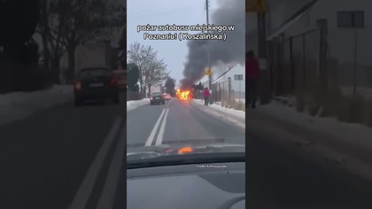 POŻAR AUTOBUSU MIEJSKIEGO W POZNANIU!
