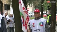Strajk związkowc&oacute;w w centrum Warszawy