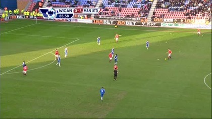 Premier League sezon 2010/2011 Wigan Athletic 0-4 Manchester United Fabio