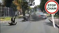 Wypadek motocyklisty z osobówką #1635 Wasze Filmy