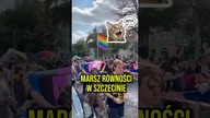 Urywki z dzisiejszego Marszu Równości w Szczecinie podczas którego atakowano prezydenta Nawrockiego.