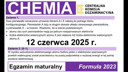 Dwa pierwiastki oznaczone umownie literami A i X należą do jednego | Zadanie 1, 2 CKE 2025 Czerwiec
