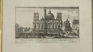 I.  Silvestre Veue de la place et lEglise de S Pierre et du Palace du Pape...  akwaforta z ok.  1645