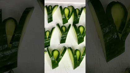 Prosta dekoracja z ogórka w 30 sekund #ogórek #dekoracje #carving #shorts