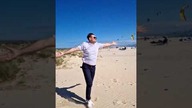 Magia na plaży w Tarifa - Pozdrawiamy z tego miejsca #magic #tarifa #tata #córka