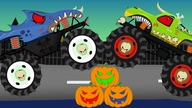 Halloween Monster Truck | Vehicles For Children _ Dinosaur Monster - cartoon animation
