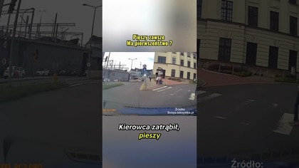 Czerwone światło? Dla niego to tylko sugestia  #shorts #droga #pieszy #polskadroga