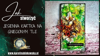 Jesienna kartka na gniecionym tle  | Live z Tyną  kreatywne tło krok po kroku