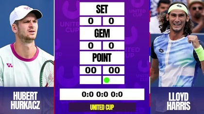 ŚWIĄTEK VS BOULTER / HURKACZ VS HARRIS - NA ŻYWO - UNITED CUP - 02. 01. 2025r.