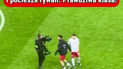 Lewandowski dziękuje kolegom i pociesza Albańczyków.  Prawdziwy kapitan 