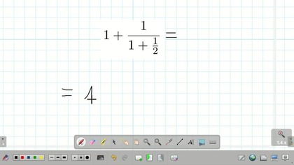 1+(1/(1+1/2)) dodawanie ułamków piętrowych