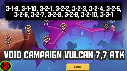 IDLE HEROES VOID CAMPAIGN VULCAN 7,7 MLN ATTACK 3-1-9 to 3-3-1