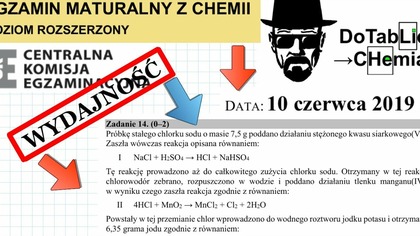 Próbkę stałego chlorku sodu o masie 7,5 g poddano ... ZADANIE 14 CKE 2019 CZERWIEC.  #CHEMIA