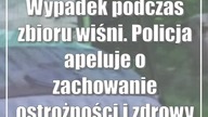 Wypadek podczas zbioru wiśni.  Policja apeluje o zachowanie ostrożności i zdrowy rozsądek