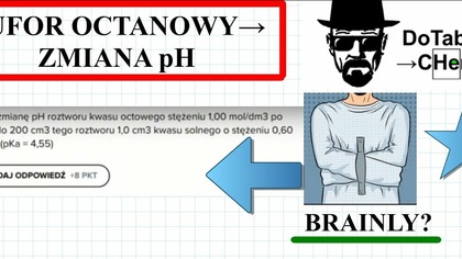 Obliczyć zmianę pH roztworu CH3COOH stężeniu 1,00 moldm3 po dodaniu do 200cm3 tego roztworu. #Chemia