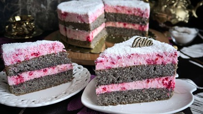 Torcik Makowy z Malinami  Kreatywne Wypieki Rity