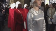 LiveLeak - Eerie Handmaids Walk for Margaret Atwood Sequel in Piccadilly, London