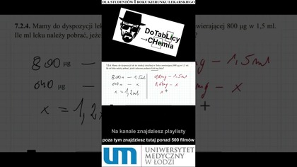 7. 2. 4.  Mamy do dyspozycji lek do iniekcji dożylnej w fiolce zawierającej 800 #shorts #umed #short