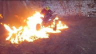 W płomieniach Yamaha Raptor 700 - ATV Yamaha Raptor 700 in flames