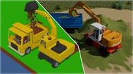 #Truck and Mini yellow #Excavator and #Concrete mixer - Various Street Vehicles Uses | Koparki ls19
