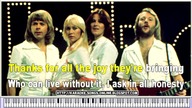 ABBA Thank For The Music Karaoke songs with lyrics on the screen