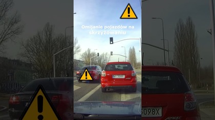 Omijanie pojazdów pasem do lewo skrętu i jazda na wprost #shorts #rikordwidjo